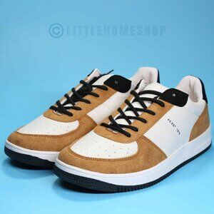 NEW!  French Connection Brie Court Sneaker, Brown, Orange, Size 8.5